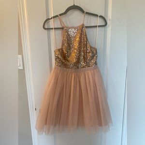 NWT Honey Boutique Sequins Dress With Tulle- Small